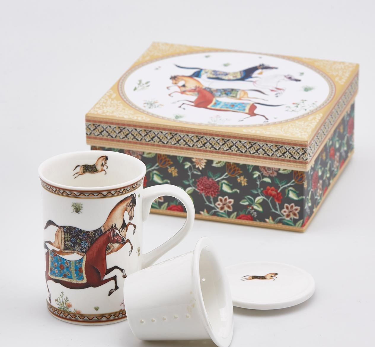 tazza da tè #04 Maya Star Tazza da tè con coperchio e filtro per lacqua in ceramica tazza filtrata per tè tazza da ufficio 