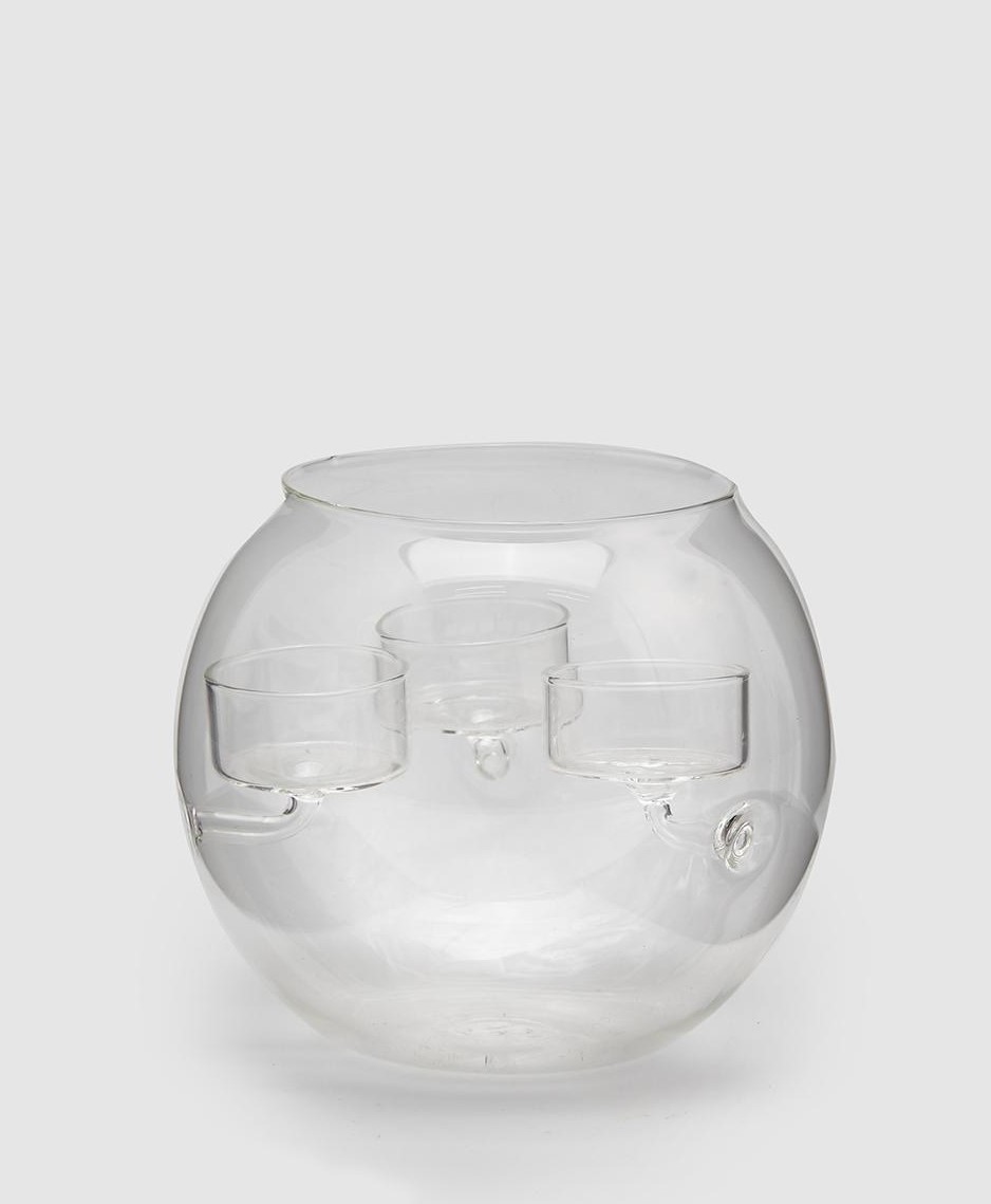 Portacandele sfera portacandele x3 h.13 cm diam. 14 cm in vetro  trasparente- Brand:edg vendita online su Creation Vetrina ShopOnline