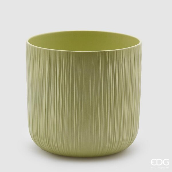 Vaso "Gen", ceramica, altezza 24 cm, diametro 24 cm col. verde - brand: edg