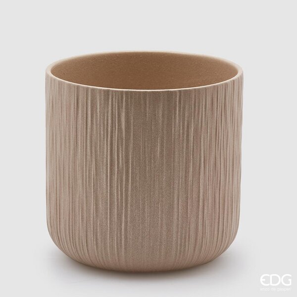 Vaso "Gen", ceramica, altezza 24 cm, diametro 24 cn, col. sabbia - brand: edg