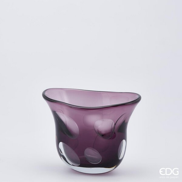 Vaso "fluxus" svasato, vetro, altezza 23 cm, col. viola. Brand: edg